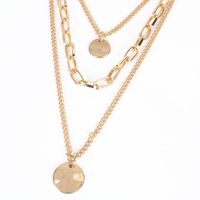 Fashion New Alloy Round Coin Simple Retro Pendant Necklace For Women main image 4