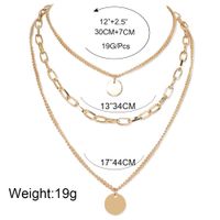Fashion New Alloy Round Coin Simple Retro Pendant Necklace For Women main image 6
