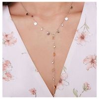 Fashion New Geometric Golden Chain Diamond All-match Necklace For Ladies main image 1