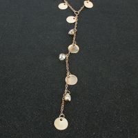 Fashion New Geometric Golden Chain Diamond All-match Necklace For Ladies main image 5