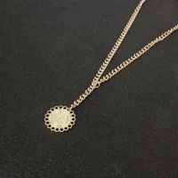 Fashion New Gold Thick Chain Flower Medallion Alloy Pendant Necklace main image 3