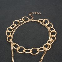 Fashion New Gold Thick Chain Flower Medallion Alloy Pendant Necklace main image 4