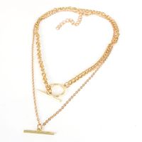 Fashion Alloy Women's All-match Snake Bone Double-layer Chain Necklace main image 5