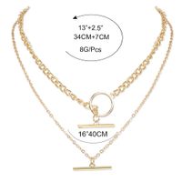 Fashion Alloy Women's All-match Snake Bone Double-layer Chain Necklace main image 6