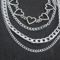 Simple Heart Hollow Chain Handmade Multilayer Necklace main image 4
