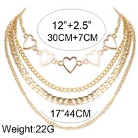 Simple Heart Hollow Chain Handmade Multilayer Necklace main image 6
