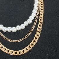 Creative Fashion Thick And Thin Chain Pearl Multi-layer Necklace Clavicle Chain Jewelry Necklace main image 4