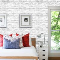 Modern White Brick Living Room Bedroom Cabinet Dining Room Bedroom Dress Up With Glue Wallpaper Stickers main image 3