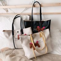 Large Capacity Soft Leather Single Shoulder Tote Bags Casual Black Bags For Women main image 1