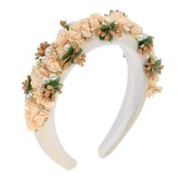 Sponge Headband Diamond Chain Flowers Hand-sewn Four-color Headwear Fashion Prom Headband sku image 3