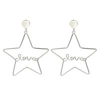 Love Hollow Five-pointed Star Trendy Exaggerated Long Earrings Fashion Korean Earrings For Women sku image 1