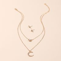 Vente Chaude Mode Étoile Lune Collier Multicouche Boucles D&#39;oreilles Mis En Gros sku image 1