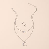 Vente Chaude Mode Étoile Lune Collier Multicouche Boucles D&#39;oreilles Mis En Gros sku image 2