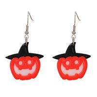 Halloween Funny Pumpkin Acrylic Earrings Little Witch Resin Earrings sku image 13