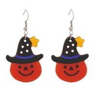 Boucles D&#39;oreilles En Acrylique Citrouille Drôle D&#39;halloween Boucles D&#39;oreilles En Résine De Petite Sorcière sku image 3