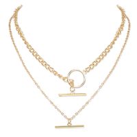 Fashion Alloy Women's All-match Snake Bone Double-layer Chain Necklace sku image 1