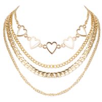 Simple Heart Hollow Chain Handmade Multilayer Necklace sku image 1