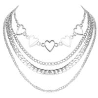 Simple Heart Hollow Chain Handmade Multilayer Necklace sku image 2