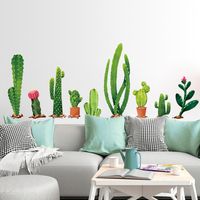 Cactus Bedroom Living Room Tv Sofa Background Decoration Removable Window Wardrobe Wall Sticker sku image 1
