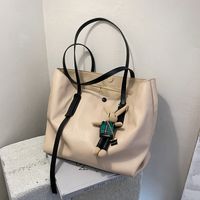 Large-capacity Handbags Fashion Big Simple Soft Leather Shoulder Tote Bag sku image 3