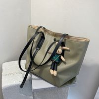 Large-capacity Handbags Fashion Big Simple Soft Leather Shoulder Tote Bag sku image 4