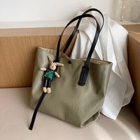 Large-capacity Handbags Fashion Big Simple Soft Leather Shoulder Tote Bag sku image 8