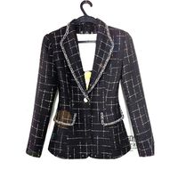 Autumn Plaid Suit New Korean Casual Short Short Suit Jacket For Women sku image 3