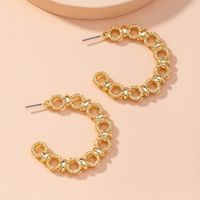 Korea's New Simple Metal Hollow Chain C-shaped Fashion Earrings main image 3
