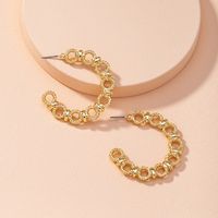 Korea's New Simple Metal Hollow Chain C-shaped Fashion Earrings main image 4