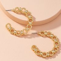 Korea's New Simple Metal Hollow Chain C-shaped Fashion Earrings main image 5