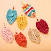Hot-saling Hand-woven Tassel Small Wool Alloy Earrings Wholesale main image 3
