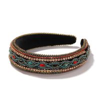 Hot Sale Korean Full Diamond High-level Sponge Belt Drill Baroque Wide Edge Rhinestone Headband main image 1