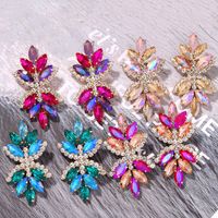 Fashion Multi-layer Alloy Diamond-studded Rhinestone Flower Women's Earrings main image 3