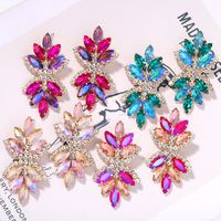 Fashion Multi-layer Alloy Diamond-studded Rhinestone Flower Women's Earrings main image 5