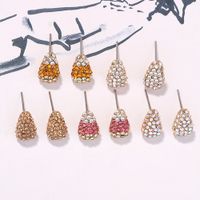 Korean Color Diamond Gradient Drop Retro Fashion New Alloy Earrings main image 4