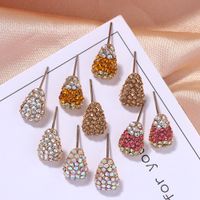Korean Color Diamond Gradient Drop Retro Fashion New Alloy Earrings main image 5