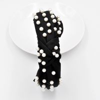 Korean Autumn And Winter New Full Pearl Hair Band Fabric Knotted Headband main image 3