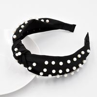Korean Autumn And Winter New Full Pearl Hair Band Fabric Knotted Headband main image 4