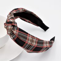 Autumn And Winter Fabric Plaid Striped Knotted Headband Girls Washing Face Hair Accessories main image 4