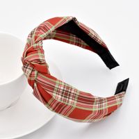 Autumn And Winter Fabric Plaid Striped Knotted Headband Girls Washing Face Hair Accessories main image 5