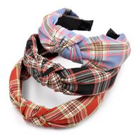 Autumn And Winter Fabric Plaid Striped Knotted Headband Girls Washing Face Hair Accessories main image 6