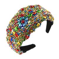 New Super Exaggerated Starry Colorful Rhinestone Wide-brimmed Headband Women's Luxury Fabric Headwear main image 6