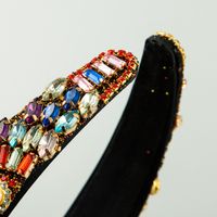 Nueva Diadema Con Clip De Flequillo Multicapa Tela Para Mujer Diadema De Ala Ancha Barroca Con Diamantes De Imitación Coloridos main image 5