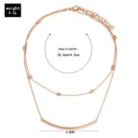 New Fashion Simple Double Layered Gold Thin Chain Small Tube Pendant Necklace main image 6
