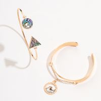 Fashion Individual Accessories Round Triangle Open Colorful Wave Pattern Bracelet 5-piece Set main image 5