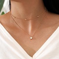 Simple Double-layer Clavicle Necklace Star-shaped Pendant Necklace main image 1