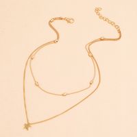 Simple Double-layer Clavicle Necklace Star-shaped Pendant Necklace main image 3
