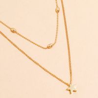 Simple Double-layer Clavicle Necklace Star-shaped Pendant Necklace main image 4