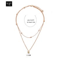 Simple Double-layer Clavicle Necklace Star-shaped Pendant Necklace main image 5