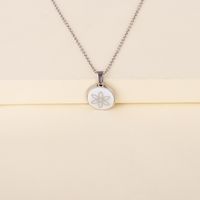 Fashion Stainless Steel New Flower Pattern Pendant Necklace For Women main image 5